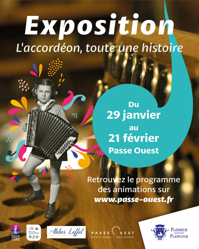 exposition l'accordéon toute une histoire, du 29 janvier au 21 fevrier à la médiathèque passe ouest